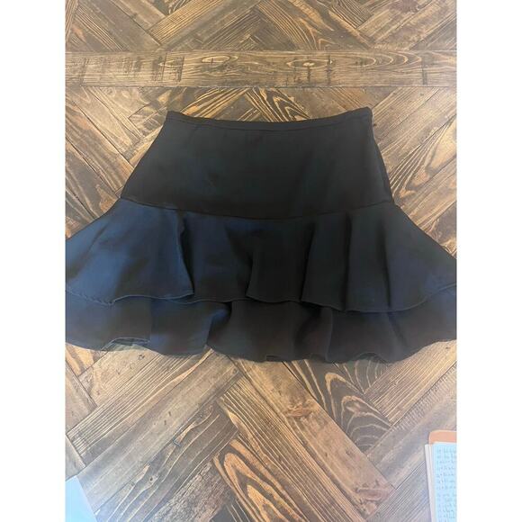 Ralph Lauren Neutral Black Tiered Skirt Women 8 Minimalist Preppy Whimsigoth - Picture 9 of 9
